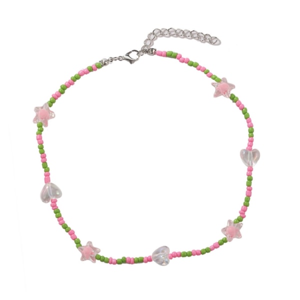 Beaded Choker halsband för kvinnor flickor Y2K Crystal Star Heart halsband handgjorda