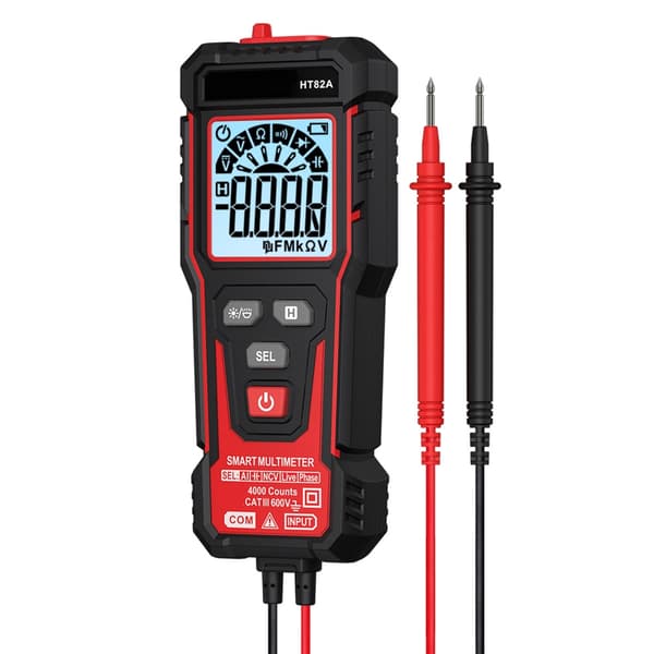 Lättanvänd multimeter med automatisk avstängning och extra säkerhet