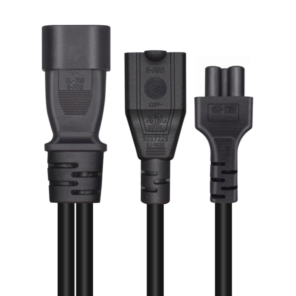 IEC320 C14 till IEC320 C5+Nema 5-20R AC-strömadapterkabel, 3 anslutningar hane till hona power Kabelkabel