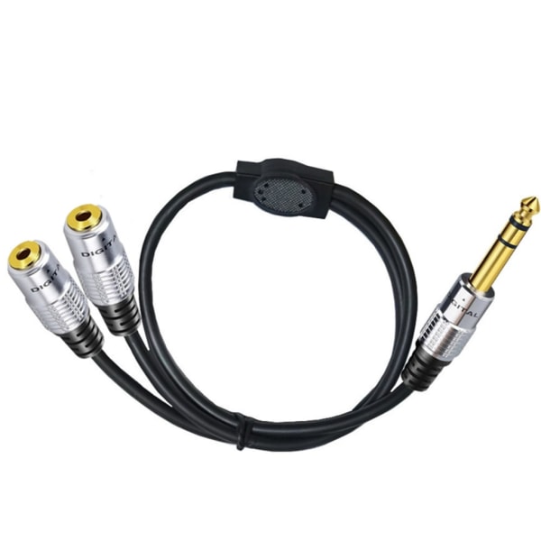 Dual- 3,5 mm 1/8" TRS stereo hun til 1/4 tomme 6,35 mm han mono han Y splitterkabel 0,5M/19,7in