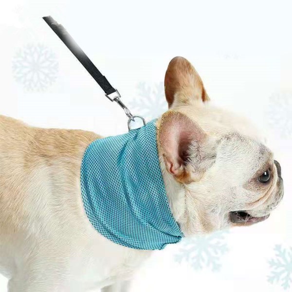 Dog Cooling Collar Neck Cool Wrap Dog Cooling Bandana Collar Cooling Dog Scarf Blue L