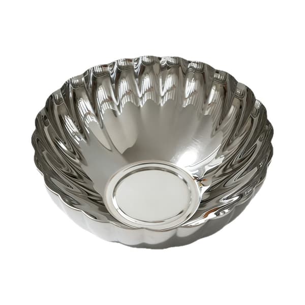 304 Frugtskål i rustfrit stål, blank finish, dekorativ serveringsskål til bordpladen