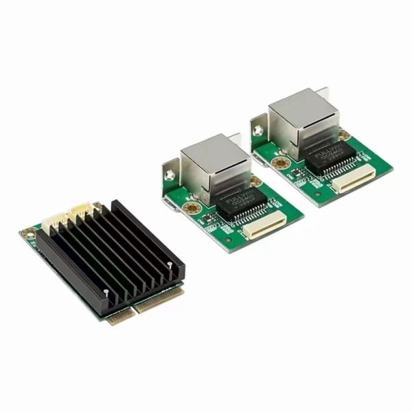 Mini Pcie till 2 Ethernet-portar Nätverksadapterkort Supoort 1000/100/10 Mbps null - A