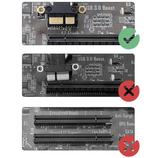 PCI-E x1 3.0-kabel 90 graders förlängare för ljudkort 8Gbps Pcie Riser 1X Till 1X 30cm