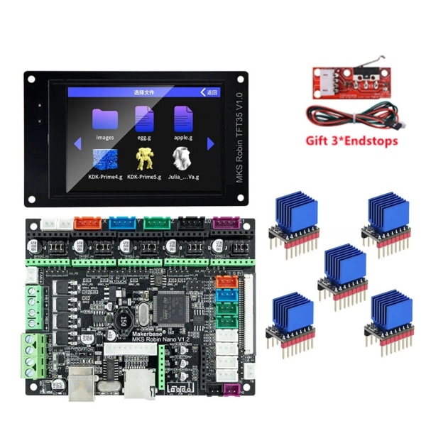 Makerbase MKS Robin for Nano V1.2 32Bit Control Board 3D Printer Part TFT35 Skjerm FFC+USB Print Cable Controller WIFI