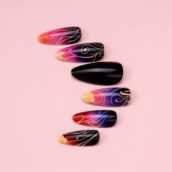 24 st Konstgjorda Naglar med Glitter, Gradient