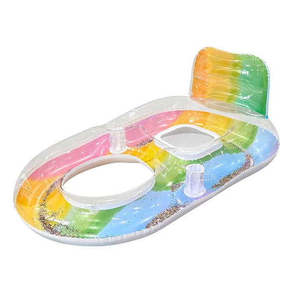 Glitrende PVC-solbade-flydemadrasser til poolfester, strandferieafslapning