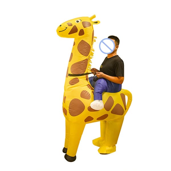 Luftfylld giraff ridande kläder uppblåsbar scenkostym
