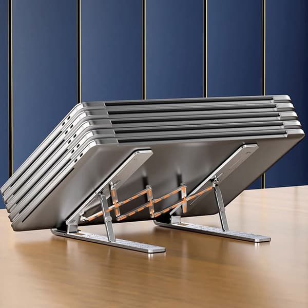 Lettvekts laptopstativ i aluminium, 10 høydejusterbart, sammenleggbart for arbeid og studier