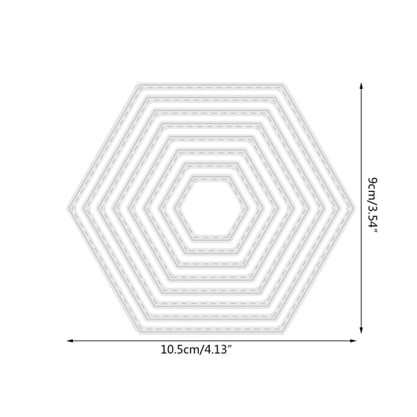 Nested Hexagon Metall Skjære Die Utsøkt Ramme Die Cuts Embossing Mal