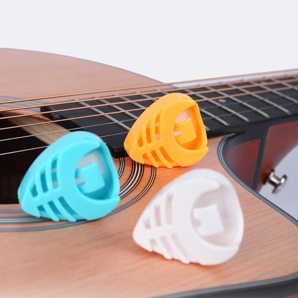 6st Gitarrplektrumhållare Plast Plektrumfodral Självhäftande Gitarrplektrumfodral