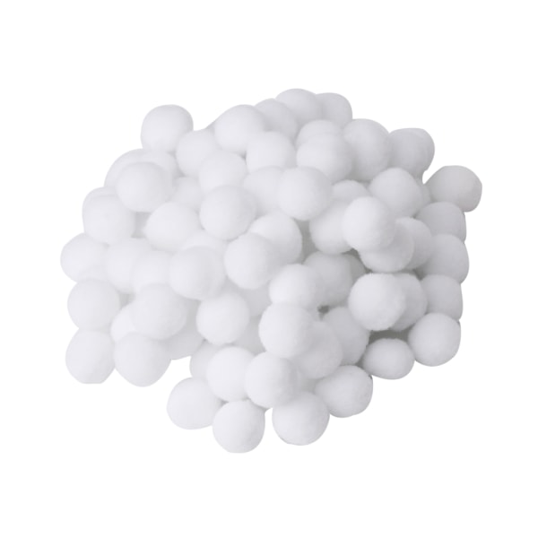 100 st Multi Pom Poms runda bollar Hantverksverktyg Gör-det-själv-dekorationer Nytt White