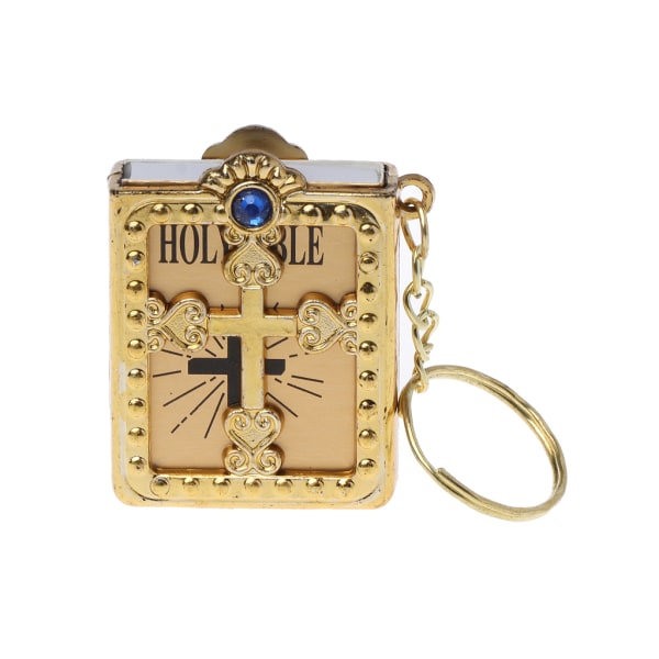 Religious for Cross Keychain Mini Englanti Holy Bible Avaimenperä Korut Lahja Un