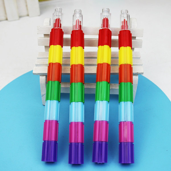 10 st Stapling kritor för barn ritning Doodling böcker, byggstenar Crayon Pen Liten ficka Crayon Pennor