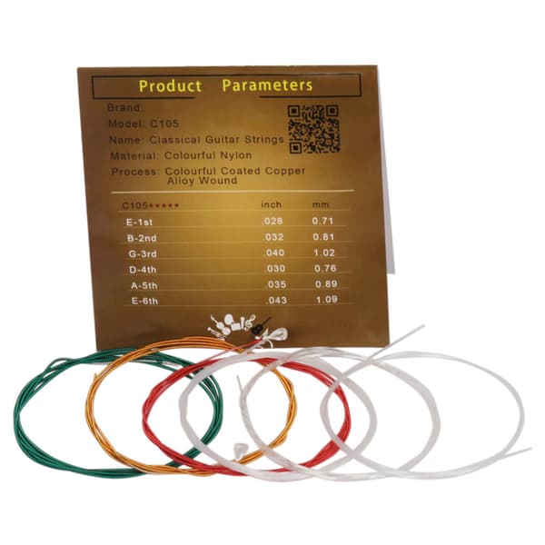 6 st Rena Kopparsträngar för Klassisk Gitarr Nylon Trådsträngar Klassisk Gitarr