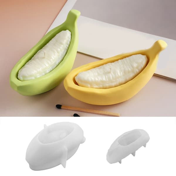 Banan-tema silikonformsett for laging av stearinlys og voks