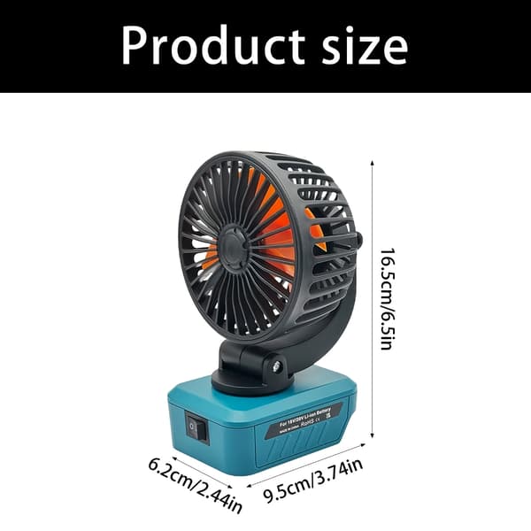 Multifunktionel foldbar køleventilator kompatibel med 18V BL1820, BL1815 batteri