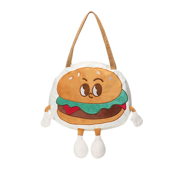 Funny Personality Håndtaske Hamburger Pung Holder Everywhere Taske med rem White With feet