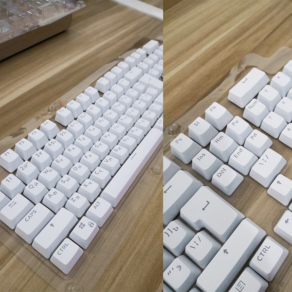 ABS Ryska Keycaps för MX Switches Gaming Tangentbord DIY Present för spelälskare White