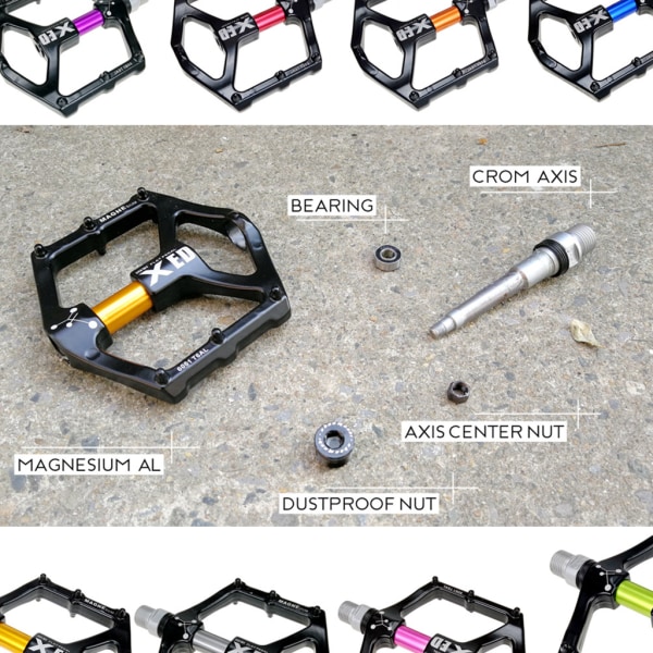 1 par ultralette flade pedaler til landevejs- og mountainbike, MTB-cykel, platform i aluminiumlegering, CNC-lejer Green