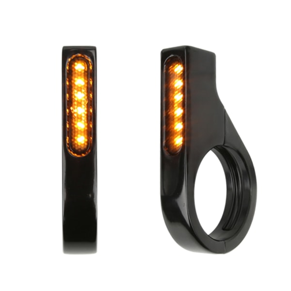 Motorcykel LED-ljus 12V bromsstopp blinkers Körljus för 41mm gaffelrör Black