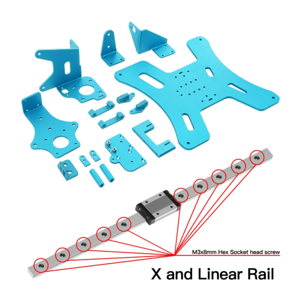 Uppgraderat kit BLV 3D-skrivare inklusive Gates X/Ybelts-skruvar och aluminiumplattor Märke linjära skenor för Ender 3 Pro null - 1
