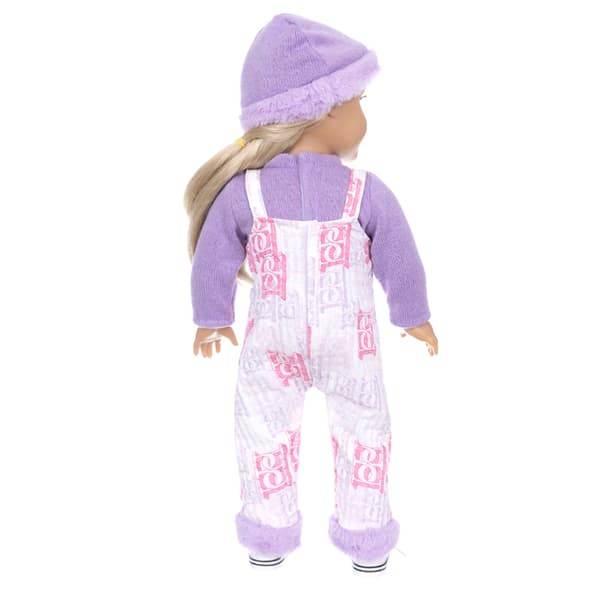 Lavendel Pyjamas Sæt til 18 Tommer Dukker Inkluderer Plys Hvalpe Tøffel