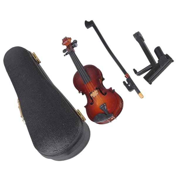 Miniature Violin Stand Model Dukkehus Tilbehør Rollespil Violin Legetøj