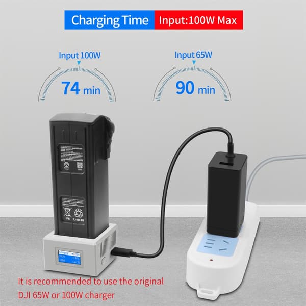 USB-ladehub for 3/3 Pro droner Batteri Bærbar og enkel å bruke