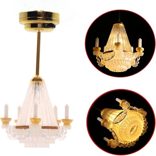 Miniatyr taklampe modell dukkehus tilbehør rollespill møbler