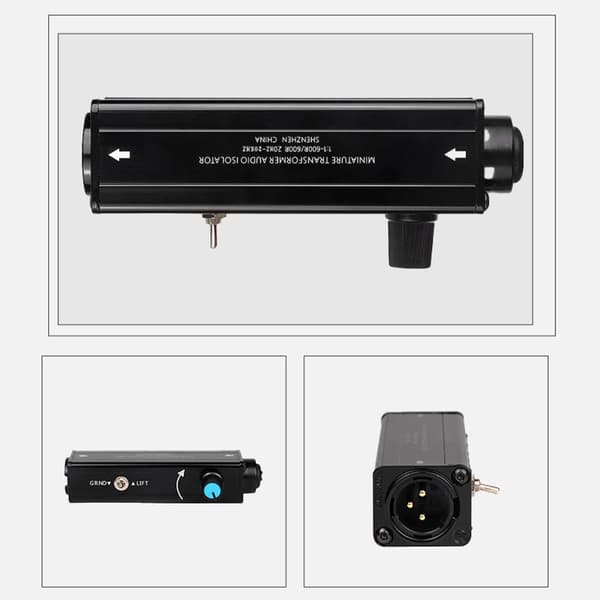 3,5 mm til XLR hunn lydisolator for innspillingsstudio live lydsystemer