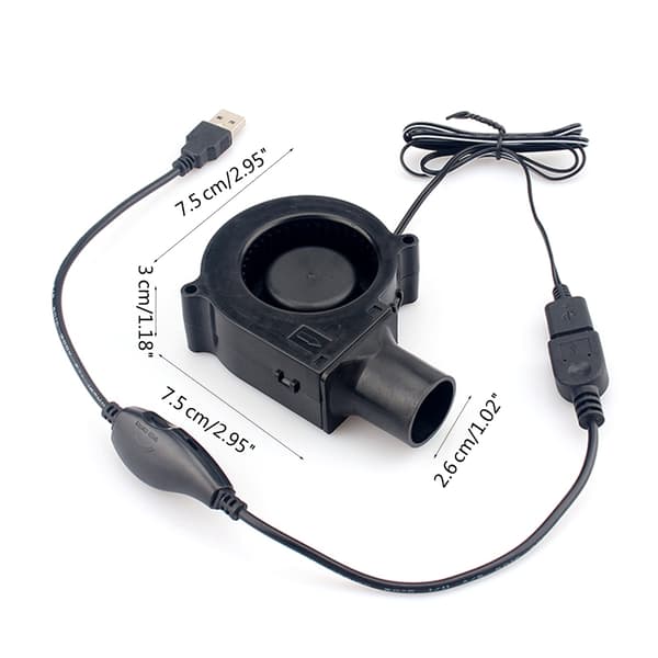 3700RPM Turbofläkt för utomhusmatlagning - 5V USB-driven med hastighetskontroll