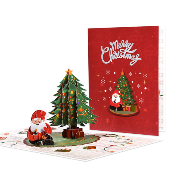 3D-julvälsignelsekort med gratulationskort Julklappstillbehör DIY-välsignelsemeddelande Julgranskort