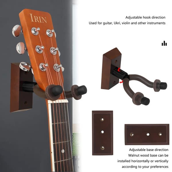 Gitar Veggfeste Hengere Trebase Utstillingsstativ U-formet Gitarkrok