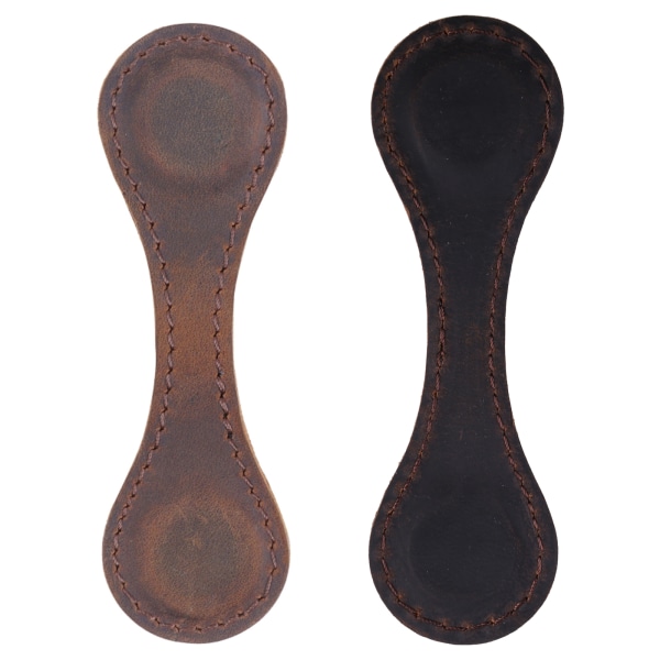 Vintage läderbokmärke Dubbelsidig magnetisk sidavdelare Boksida hörnmarkörer Presentbokmärke för bokmask kvinnor män Coffee color