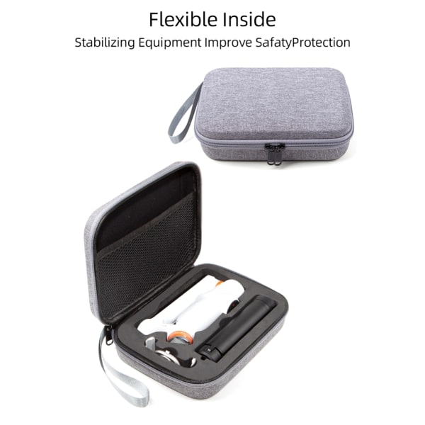 Förvaringslåda Handväska Case för Insta360 Flow Gimbal Förvaringsväska med handtagsrem Inre skyddande fackpåse Grey