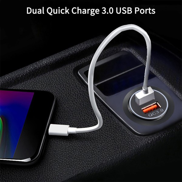 Auto Dual USB Port Laddning Billaddare Dubbelt uttag för 12V 24V Bilbuss 4.8A
