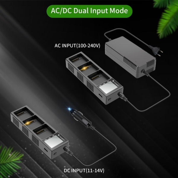 Multifunktionsbatteriladdare Laddningsnav för 3 flygs snabbladdningshubb USB laddare med LCD-skärm null - US Plug