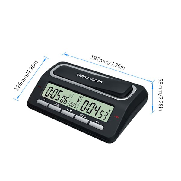 Schackklocka Digital Timer, Digital Display Schacktimer Nedräkning Speltimer