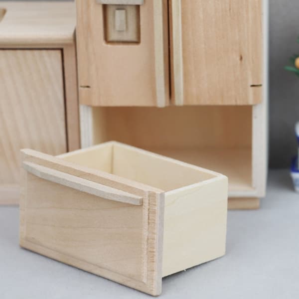 1/12 Skala Dubbeldörr Kylskåp Trämöbler Dockhus Tillbehör Scen Display