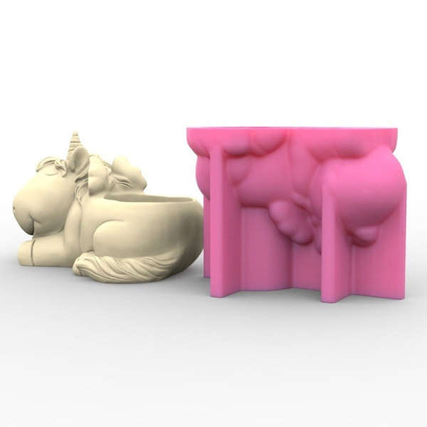 Enhörningar Molds Blomkrukor Pennhållare Silikonform Form MOULD