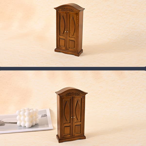 Miniature Møbelgarderobe Model Figur til 1/12 Skala Håndværksprojekt Display