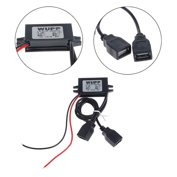 Hurtig lading USB Step Down Converter DC-DC for Buck-modul 12V til 5V 3A lademobilmodul strømregulator biltelefonlading