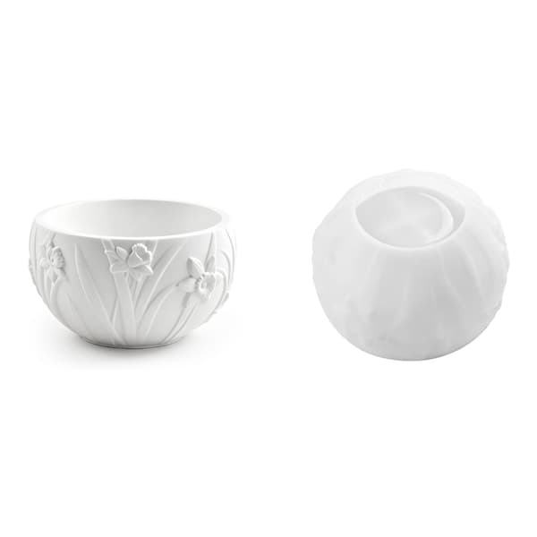 Silikonform for å lage kunstneriske blomsterbeholdere i betong
