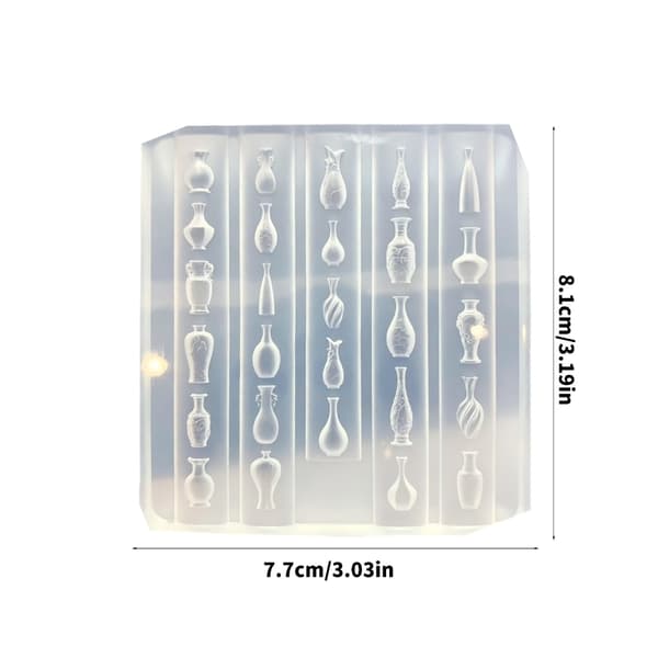 Silikonform for DIY 3D neglekunstpynt med vasemotiver