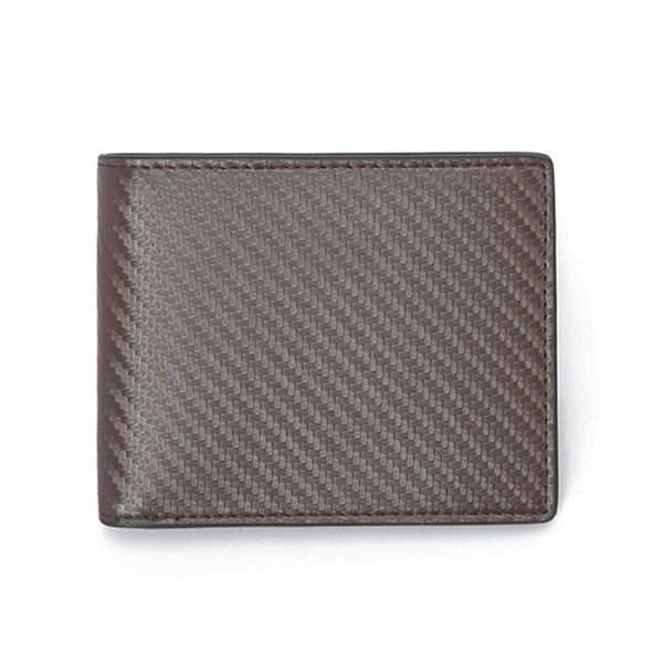 Mode Män Mini Business Blockering Plånbok Man Carbon Fiber Card Mynthållare Bifold Portemonnaie Coffee