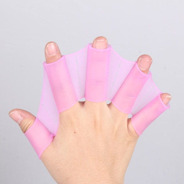 2 stk. Akvatiske hansker Flippers Svømme Palm Finger Webbed Hansker Webbed Svømmehansker Purple S