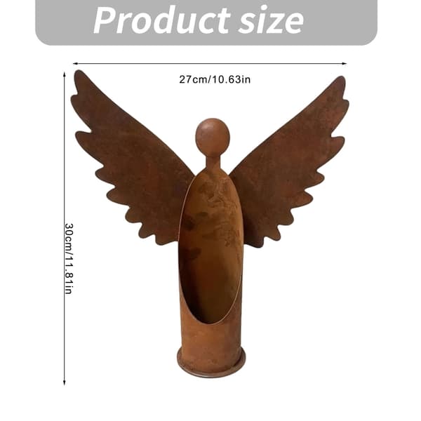 Englestatue Engel Telysholdere Engleskulptur Romantisk Hagekunst