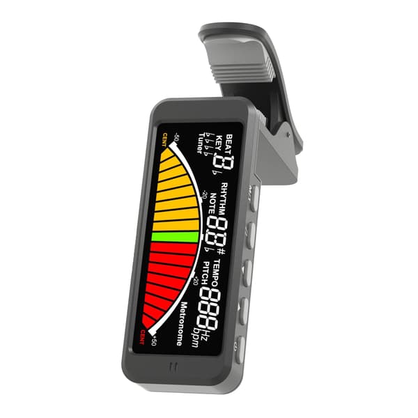 Universell clip-on gitarrstämmare med tydlig LCD-skärm