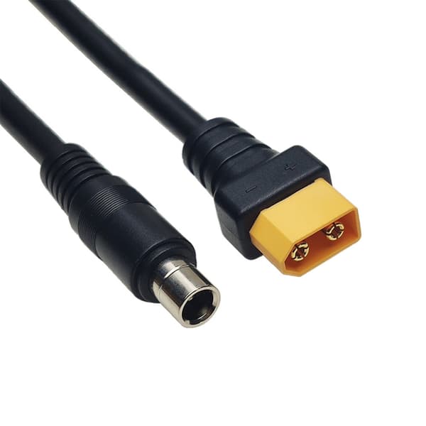 Kobber XT60 til DC8020 8mm Adapterkabel til Strømoverførsel 15cm Sort